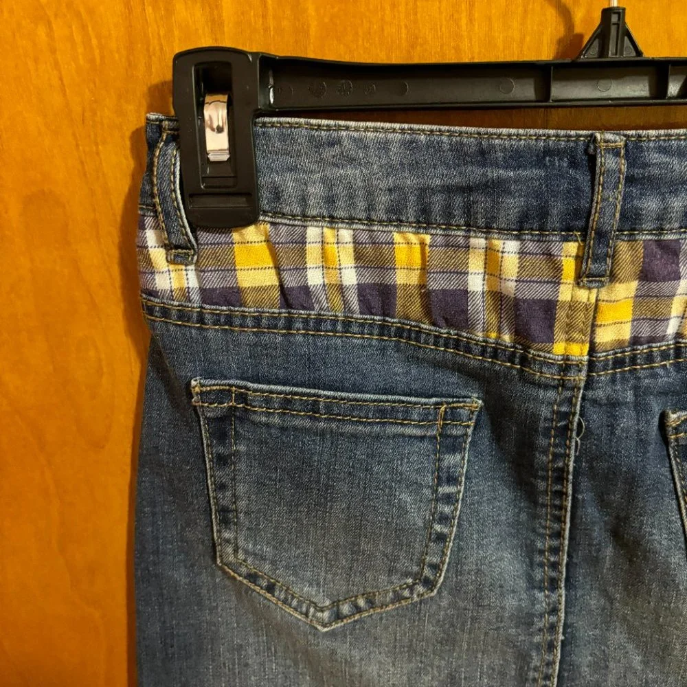 Dollhouse Denim Mini Skirt Blue Yellow Size‎ 0 W24